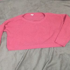 Pink hoodie crop top